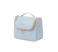 Travel Toiletry Large Capacity Storage Bag Cosmetic Bags Portable Pouch Open Make up Organizer with Handle Gift 1pc (blue)