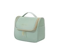 Travel Toiletry Large Capacity Storage Bag Cosmetic Bags Portable Pouch Open Make up Organizer with Handle Gift 1pc (green)