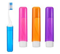 Travel Toothbrush, 4 Pcs Scalable Travel Toothbrush Set Folding Portable Toothbrushes for Camping Traveling (Blue Pink Purple Orange)