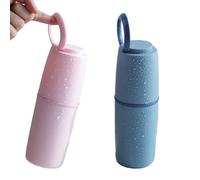 Travel Toothbrush Case, Travel Toothbrush Holder with Cup for Travelling Toothbrushes - 2 Pieces Toiletry Organizer Men Women for Camping RV Outdoor Tourism