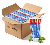 Travel Toothpaste Bulk, 10g/0.35oz Red & Blue Disposable Toothpaste Suitable for Hotels, Camping, Guests, Homeless Individuals, Charities (300-PACK)
