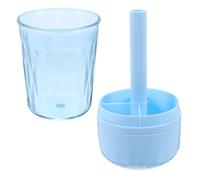 Travel Toothpaste Holder, Portable Toothbrush Cup Stand, Light Blue