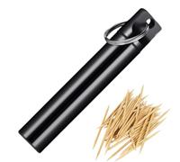 Travel Toothpick Holder - 1.8x9.6cm Aluminum Bag Container, Small Hygienic Toothpick Box, Portable Toothpicks Carry Bag, Home Restaurant Office Personal Hygiene Travel