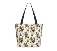 Travel Tote Bag for Women Work - Cute German Shepherds Print Lightweight Shoulder Nurse Bag Beach Handbags for Women, Fashion Large Tote Purse with Zipper