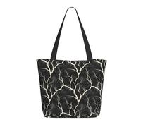 Travel Tote Bag for Women Work - Fashion Lightweight Black Tree Root Art Print Shoulder Nurse Bag Beach Handbags for Women, Large Tote Purse with Zipper