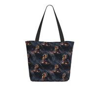 Travel Tote Bag for Women Work - Fashion Lightweight Cool Fire Mountain Dragon A Print Shoulder Nurse Bag Beach Handbags for Women, Large Tote Purse with Zipper