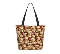 Travel Tote Bag for Women Work - Fashion Lightweight Cute Bear Heart Print Shoulder Nurse Bag Beach Handbags for Women, Large Tote Purse with Zipper