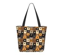 Travel Tote Bag for Women Work - Fashion Lightweight Cute Cartoon Bear Print Shoulder Nurse Bag Beach Handbags for Women, Large Tote Purse with Zipper