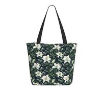Travel Tote Bag for Women Work - Fashion Lightweight Elegant Lily Print Shoulder Nurse Bag Beach Handbags for Women, Large Tote Purse with Zipper