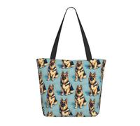 Travel Tote Bag for Women Work - Fashion Lightweight German Shepherd Dog Print Shoulder Nurse Bag Beach Handbags for Women, Large Tote Purse with Zipper