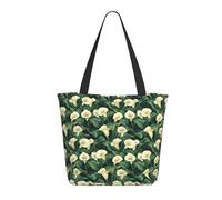 Travel Tote Bag for Women Work - Fashion Lightweight White Calla Lily Print Shoulder Nurse Bag Beach Handbags for Women, Large Tote Purse with Zipper