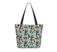 Travel Tote Bag for Women Work - German Shepherd Dog Print Lightweight Shoulder Nurse Bag Beach Handbags for Women, Fashion Large Tote Purse with Zipper
