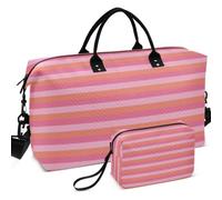 Travel Tote Bag Weekender Overnight Bag, Stripes Random White Light | Gym Bag Foldable with Adjustable Strap Stripes Black-fluorescent Green