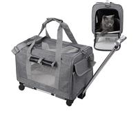 Travel Tote - Cat Rolling Carrier | Soft Small Pet Carrier, Airline Approved Carrier with Secure Zippers for Puppy Kitten Travel, Outdoor Car Train Plane Trips for Safe
