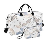 Travel Tote Tote Carry-on Weekend Bag Spring Flowers Country Blue Gym Sport Carry with Adjustable Strap for Sport, Spring Flowers Country, Set of 2, Art Deco, Spring Flowers Country, Set of 2, Art