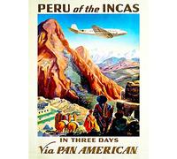TRAVEL TOURISM PERU SOUTH AMERICA PLANE MOUNTAIN INCA RUIN MACCHU PICCHU 30X40 CMS FINE ART PRINT ART POSTER BB9931