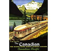 Travel Train Rail Scenic Route Landscape Mountain Lake Canada Art Print Poster Wall DŽcor A4 and A3