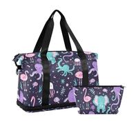 Travel Travel Overnight Carry on Travel Tote gym bag with Adjutable trap for Buine Trip 2 Pc et, animals