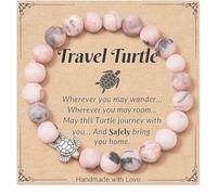 Travel Turtle Bracelet Gifts for Women,Travelling Gift,Gifts for Travelers, Present For Women Her Girls,Sometimes You Forget You're Awesome Friendship Bracelets (Pink Turtle Bracelet)