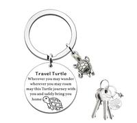 Travel Turtle Keyring,Travel Gifts,Travel Turtle,Good Luck Charm For Women Men,Cute Turtle Keychain Keyring,Key Rings Gift For Sister Best Friends Forever Colleague Graduation Birthday