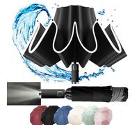 Travel Umbrella, Compact, LED light, Windproof, Reverse folding design, Increase with thicken the umbrella surface, Large Auto Open/Close, Sturdy Portable and Lightweight for Easy Carry, Men and Women