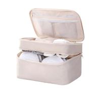 Travel Underwear Organizer Bag - Secure Personal Luggage Sort, Double Layer Cubic Shape Partition Case, Polyester Fiber Fabric + Soft Carry Handle, Opaque Shield Textile Packing Mesh - For Packing