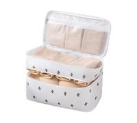 Travel Underwear Organizer Bag - Secure Personal Luggage Sort, Double Layer Cubic Shape Partition Case, Polyester Fiber Fabric + Soft Carry Handle, Opaque Shield Textile Packing Mesh - For Packing