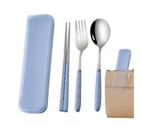 Travel Utensils with Case - Stainless Steel Flatware | Camping Flatware Sets | for Camping Wedding Party Picnic Outdoor Dorm College Daycare Road Trip Children