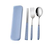 Travel Utensils with Case - Stainless Steel Flatware Kit | Portable Camping Cutlery Set | Reusable Silverware for Wedding, Picnic, Outdoor, College, Road Trip, Daycare & Home Dining Use