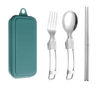 Travel Utensils with Case, Travel Cutlery Set, Stainless Steel Utensil Set for Work | Portable Stainless Steel Utensils, Travel Cutlery Sets Including Reusable Spoon, Fork and Chopsticks for Outdoor