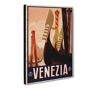Travel Venice Vol.2 Canvas Print | Gallery Wrapped 30mm Frame Wall Art | 20x14 inches | Ready to Hang | Retro Picture | Living Room Bedroom Lounge Office