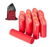 Travel Viking Scandinavian Kubb Portable Pieces Throwing Game Blocks Red Adults