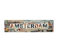 Travel Vintage Amsterdam Netherlands Metal Tin Sign