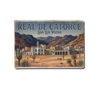 Travel Vintage Mexico Real De Catorce Metal Tin Sign