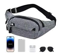 Travel Waist Bag - Ideal for Hiking, Functional Design, Waterproof Waist Bag, Perfect for Running, Walking the Dog, Shopping and Camping, Comfort and Style on Any Adventure, gray, see description, See