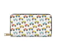 Travel Wallet Womens - PU Leather Travel Wallet, Cartoon Monster Trucks Zipper Wallets for Women, Wallets with Card Cases Money Organizers