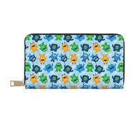 Travel Wallet Womens - PU Leather Travel Wallet, Cartoon Monster Zipper Wallets for Women, Wallets with Card Cases Money Organizers