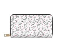 Travel Wallet Womens - PU Leather Travel Wallet, Cute Alpacas Lama Hearts White Zipper Wallets for Women, Wallets with Card Cases Money Organizers
