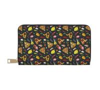 Travel Wallet Womens - PU Leather Travel Wallet, Ham Pepper Pizza Zipper Wallets for Women, Wallets with Card Cases Money Organizers