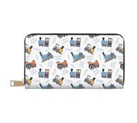 Travel Wallet Womens - PU Leather Travel Wallet, Trains Pattern Zipper Wallets for Women, Wallets with Card Cases Money Organizers