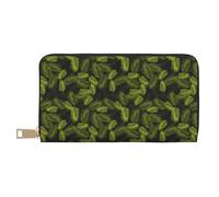 Travel Wallet Womens - PU Leather Travel Wallet, Tropical Palm Leaves Fern Leaf Zipper Wallets for Women, Wallets with Card Cases Money Organizers