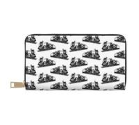 Travel Wallet Womens - PU Leather Travel Wallet, Vintage Train Pattern Zipper Wallets for Women, Wallets with Card Cases Money Organizers