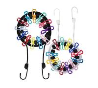 Travel Washing Line 2 Pcs - Portable Camping Washing Line with 12 Colorful Pegs, Elastic Retractable Clothes Line for Indoor and Outdoor
