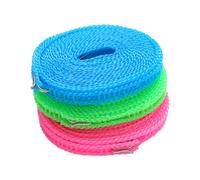 Travel Washing Line, 3 Pack Portable Clothes Lines for Outside, Windproof Nylon Washing Line with Hooks, Ideal for Camping, Travel and Home Use, 5 Meters Each in Blue, Green, Pink