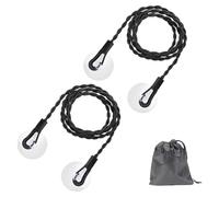 Travel Washing Line, Portable Washing Line with Stretching Capability, 2 Elastic Travel Clothes Lines & 1 Storage Bag, Ideal for Home, Outdoor, and Travel Use (Black)