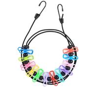 Travel Washing Line with Pegs,1.8 M-3 M Portable Clothes Lines,Portable Clothesline Camping Clothes Line,Elastic Clotheslines with 12 Clips,Retractable Washing Line Camping Outdoor Indoor Balcony