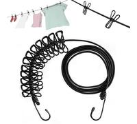 Travel Washing Line with Pegs, 12 Clips Portable Clothes Line Elastic Retractable Portable Clothes Line for Home & Outdoor Travel Camping Accessories