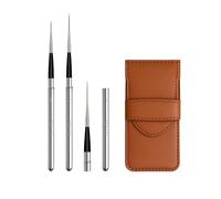 Travel Watercolor Brushes, Nail Art Liner Brushes with Protective Case Handle, Perfect for Watercolor Acrylics Gouache Ink Long Lines, Thin Details, Fine Drawing Sizes(3pcs)