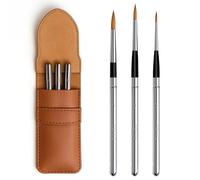 Travel Watercolor Brushes, Travel Kit with Leather Pouch Perfect for Watercolor Acrylics Gouache Ink Painting