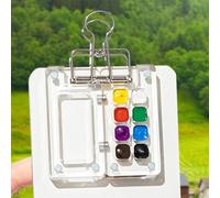 Travel Watercolour Palette | Portable Tiny Paint Palette | Acrylic Paint Mixing Tray | 8 Grids Travel Paint Palette Box | Pocket Watercolour Palette Set For Outdoor